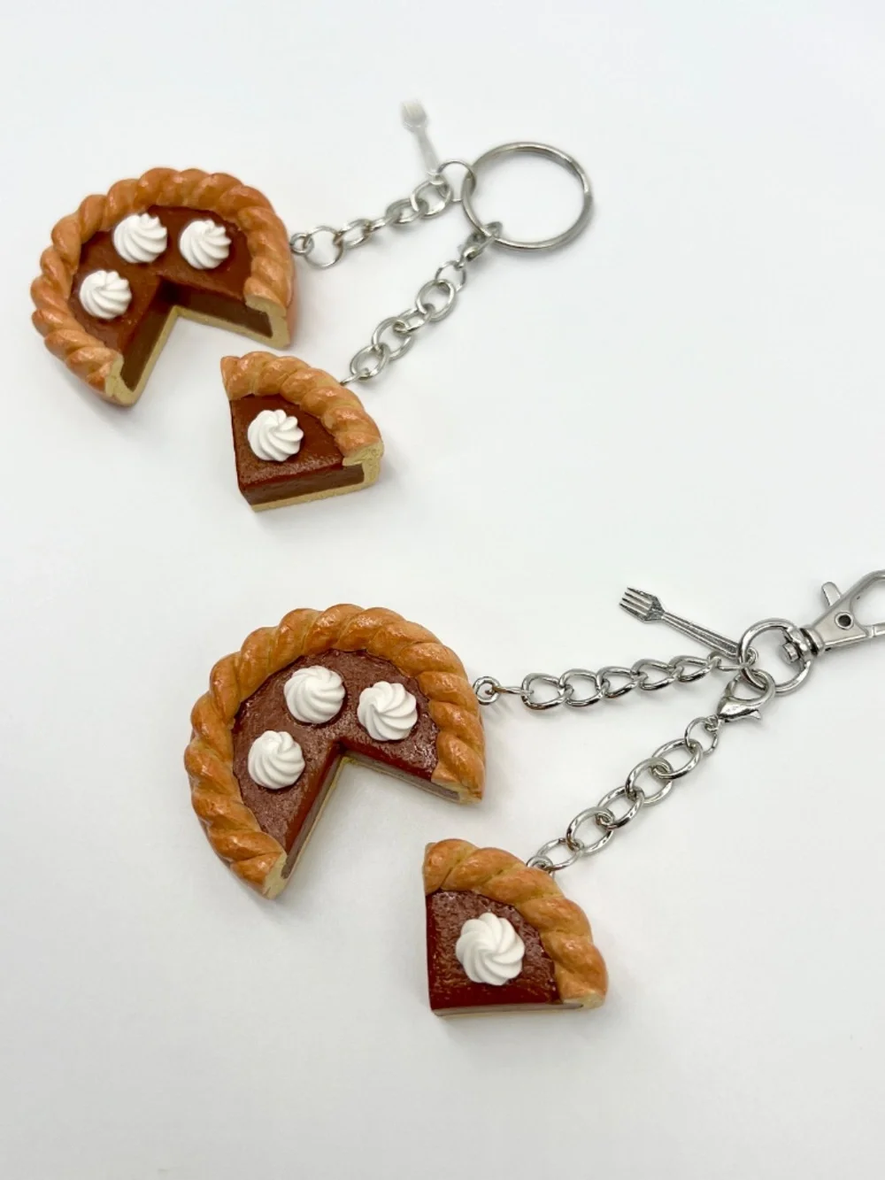 Pie Partner Duo Keychain Or Bag Clip Set | Handmade Matching Dessert Accessories